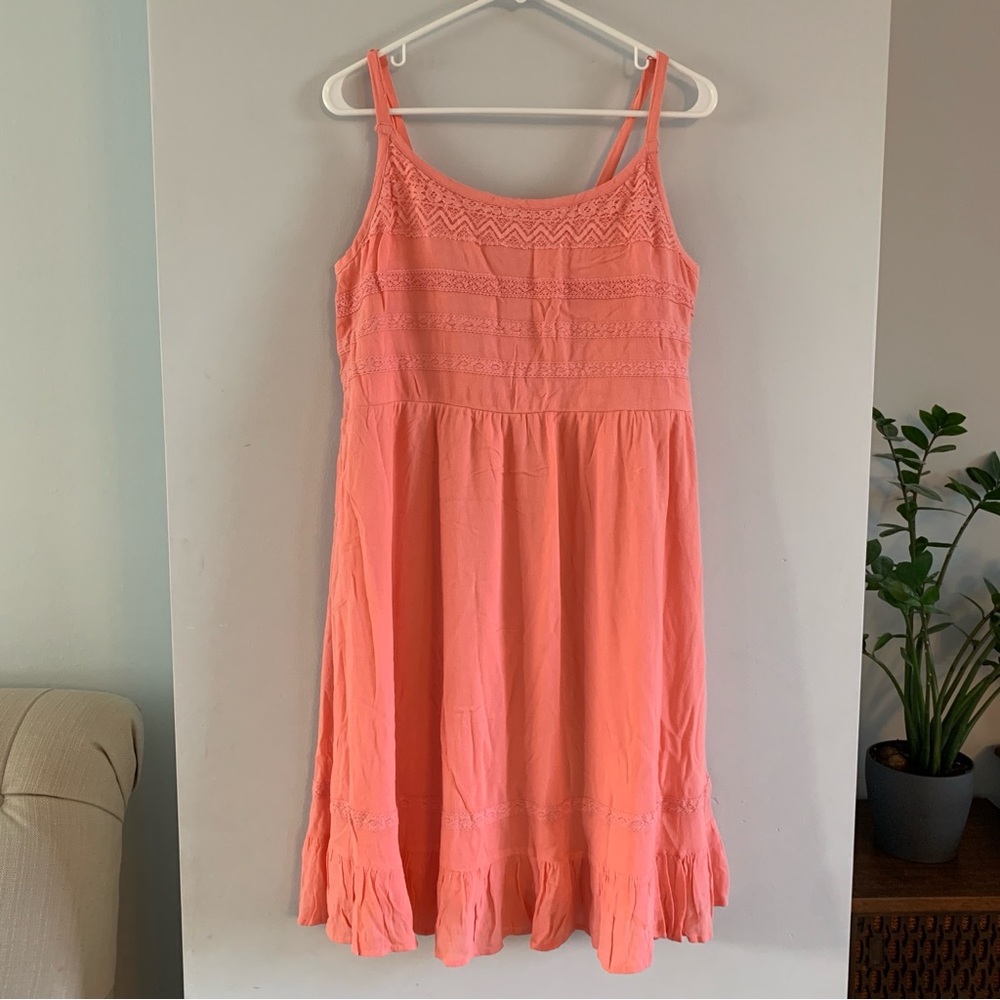 Torrid Coral Casual Dress Sleeveless Boho Above Knee Size 1 14 16 1X